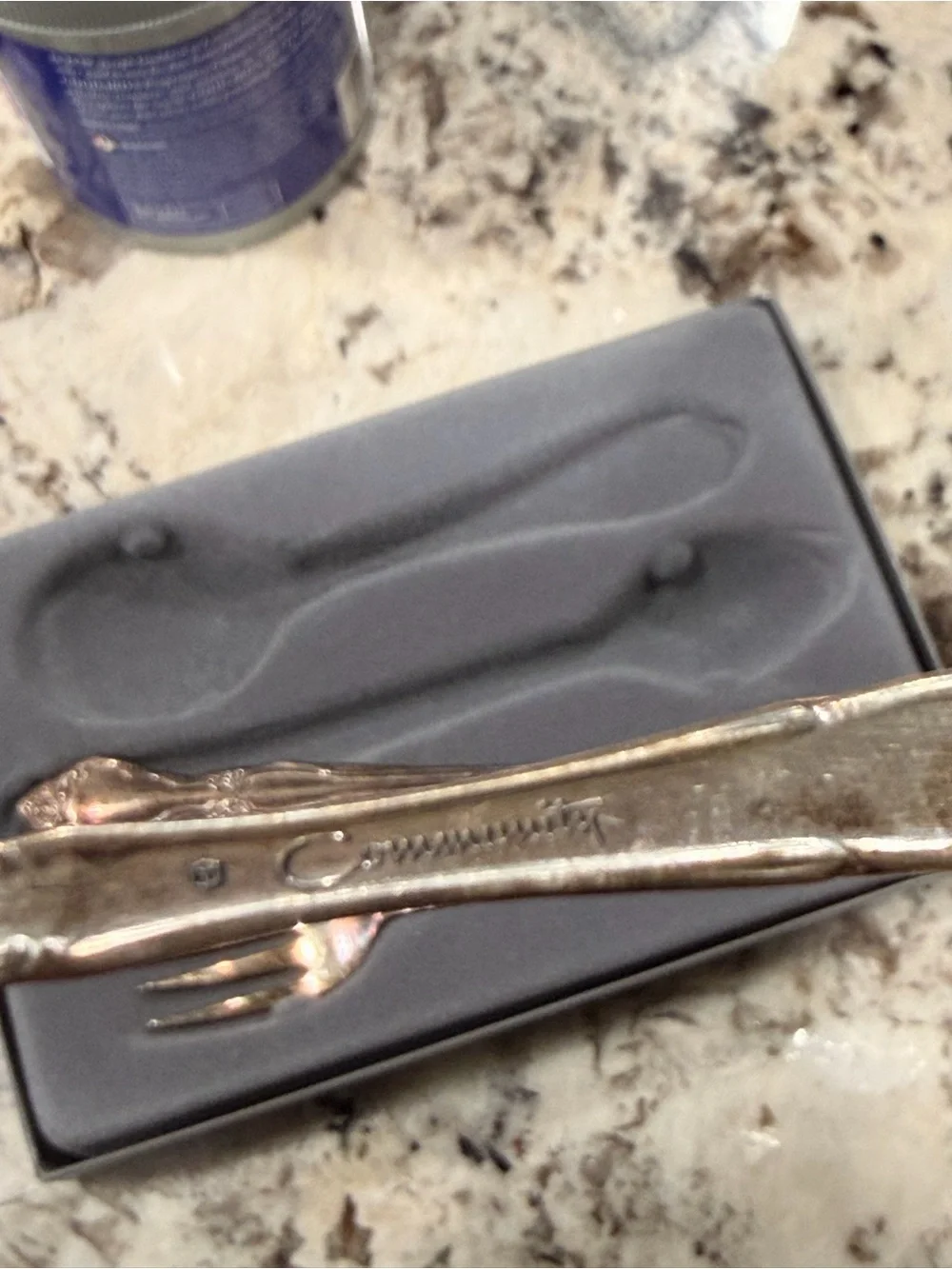 Vintage Oneida Affection Silverplate 3 Piece Baby Flatware Set
